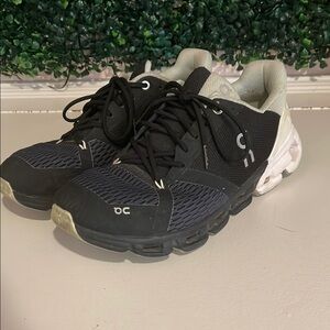 On Running Black and White Athletic Shoes